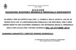 24/10: Indizione sciopero generale personale dipendente