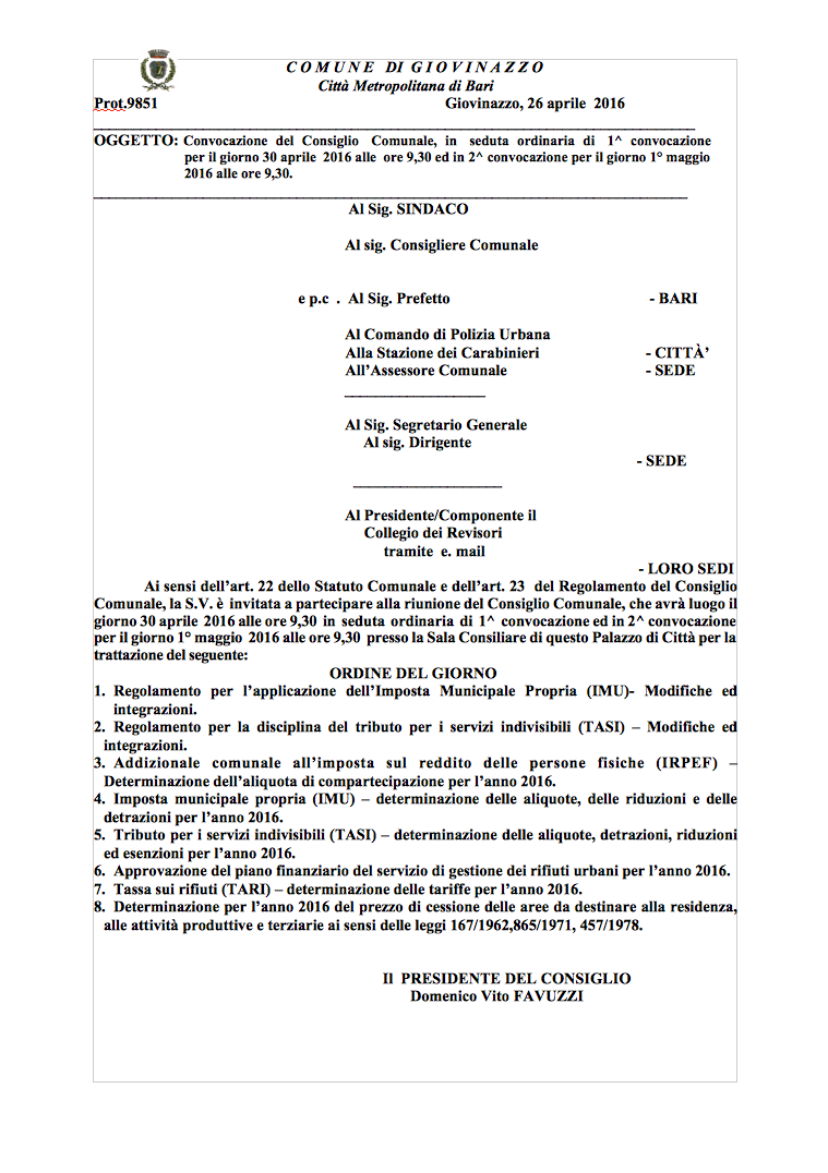 Consiglio comunale