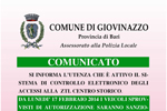 Attivazione Sistema controllo accessi ZTL Centro Storico